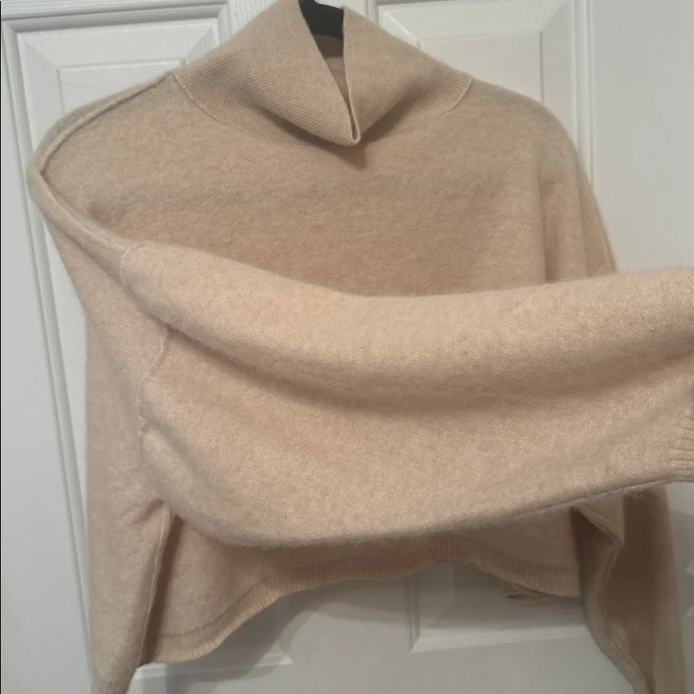 Free People So Low So High Oversized Cropped Cashmere Turtleneck Sweater Size S